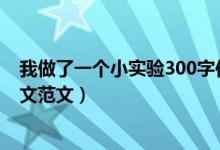 我做了一个小实验300字作文三年级（我做了一项小实验作文范文）
