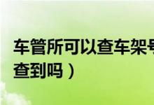 车管所可以查车架号吗（车架号能在车管所里查到吗）