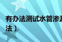 有办法测试水管渗漏吗（自来水管漏水检测方法）