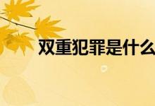 双重犯罪是什么意思（犯罪的含义）