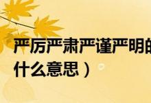 严厉严肃严谨严明的意思（严厉严肃严谨严明什么意思）