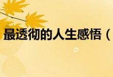 最透彻的人生感悟（最经典的人生感悟说说）