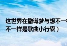 这世界在撒谎梦与想不一样是什么歌（这世界在撒谎梦与想不一样是歌曲小行囊）