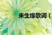 来生缘歌词（来生缘歌词列述）