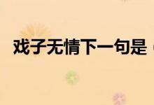 戏子无情下一句是（戏子无情下一句介绍）