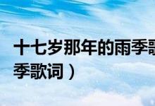 十七岁那年的雨季歌词（歌曲十七岁那年的雨季歌词）