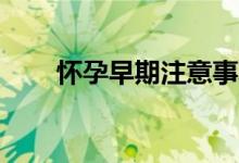 怀孕早期注意事项（20个注意事项）