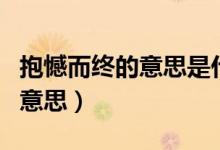 抱憾而终的意思是什么（怎么理解抱憾而终的意思）