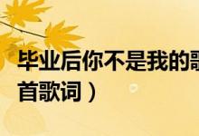 毕业后你不是我的歌词（毕业后你不是我的整首歌词）