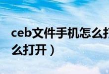 ceb文件手机怎么打开（手机中的CEB文件怎么打开）