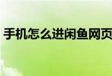 手机怎么进闲鱼网页版（闲鱼网页版怎么进）