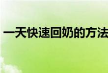 一天快速回奶的方法（快速回奶的方法分享）