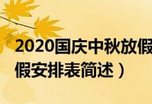 2020国庆中秋放假安排表（2020国庆中秋放假安排表简述）
