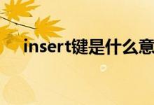 insert键是什么意思（insert键的含义）