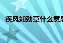 疾风知劲草什么意思（疾风知劲草的出处）