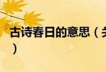 古诗春日的意思（关于古诗春日的意思的介绍）