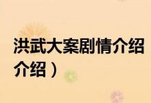 洪武大案剧情介绍（关于洪武大案剧情介绍的介绍）