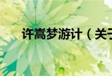 许嵩梦游计（关于许嵩梦游计的介绍）