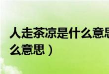 人走茶凉是什么意思用语音说（人走茶凉是什么意思）