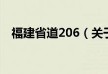 福建省道206（关于福建省道206的介绍）