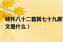 咏怀八十二首其七十九原文翻译(咏怀八十二首其七十九原文是什么)