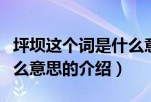 坪坝这个词是什么意思（关于坪坝这个词是什么意思的介绍）