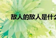 敌人的敌人是什么意思（敌人的敌人）