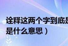 诠释这两个字到底是什么意思（诠释这两个字是什么意思）
