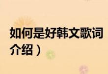 如何是好韩文歌词（关于如何是好韩文歌词的介绍）