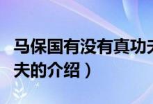 马保国有没有真功夫(关于马保国有没有真功夫的介绍)