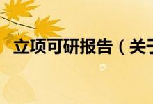 立项可研报告(关于立项可研报告的介绍)