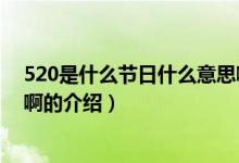 520是什么节日什么意思啊（关于520是什么节日什么意思啊的介绍）