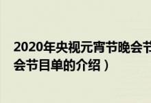 2020年央视元宵节晚会节目单（关于2020年央视元宵节晚会节目单的介绍）
