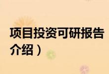项目投资可研报告（关于项目投资可研报告的介绍）