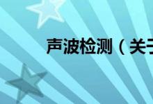 声波检测（关于声波检测的介绍）
