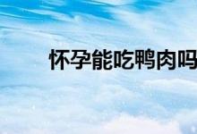 怀孕能吃鸭肉吗（孕妇能吃鸭子吗）