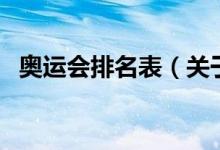 奥运会排名表（关于奥运会排名表的介绍）