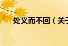处义而不回（关于处义而不回的介绍）
