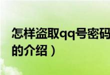 怎样盗取qq号密码（关于怎样盗取qq号密码的介绍）