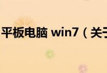 平板电脑 win7（关于平板电脑 win7的介绍）