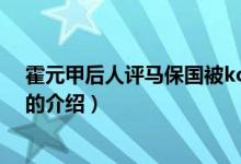 霍元甲后人评马保国被ko(关于霍元甲后人评马保国被ko的介绍)