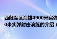 西藏军区海拔4900米实弹射击演练（关于西藏军区海拔4900米实弹射击演练的介绍）