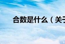 合数是什么（关于合数是什么的介绍）