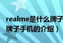 realme是什么牌子手机（关于realme是什么牌子手机的介绍）