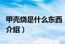 甲壳烧是什么东西（关于甲壳烧是什么东西的介绍）