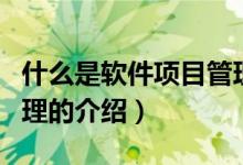 什么是软件项目管理（关于什么是软件项目管理的介绍）