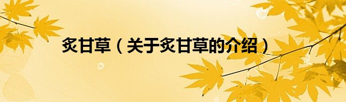 炙甘草（关于炙甘草的介绍）