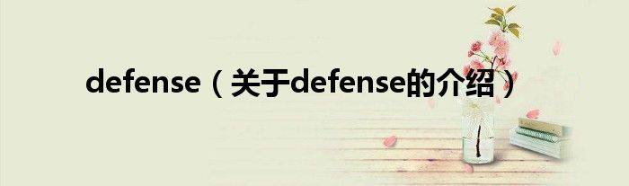 defense（关于defense的介绍）