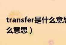 transfer是什么意思中文翻译（transfer是什么意思）