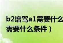 b2增驾a1需要什么条件最新政策（b2增驾a1需要什么条件）